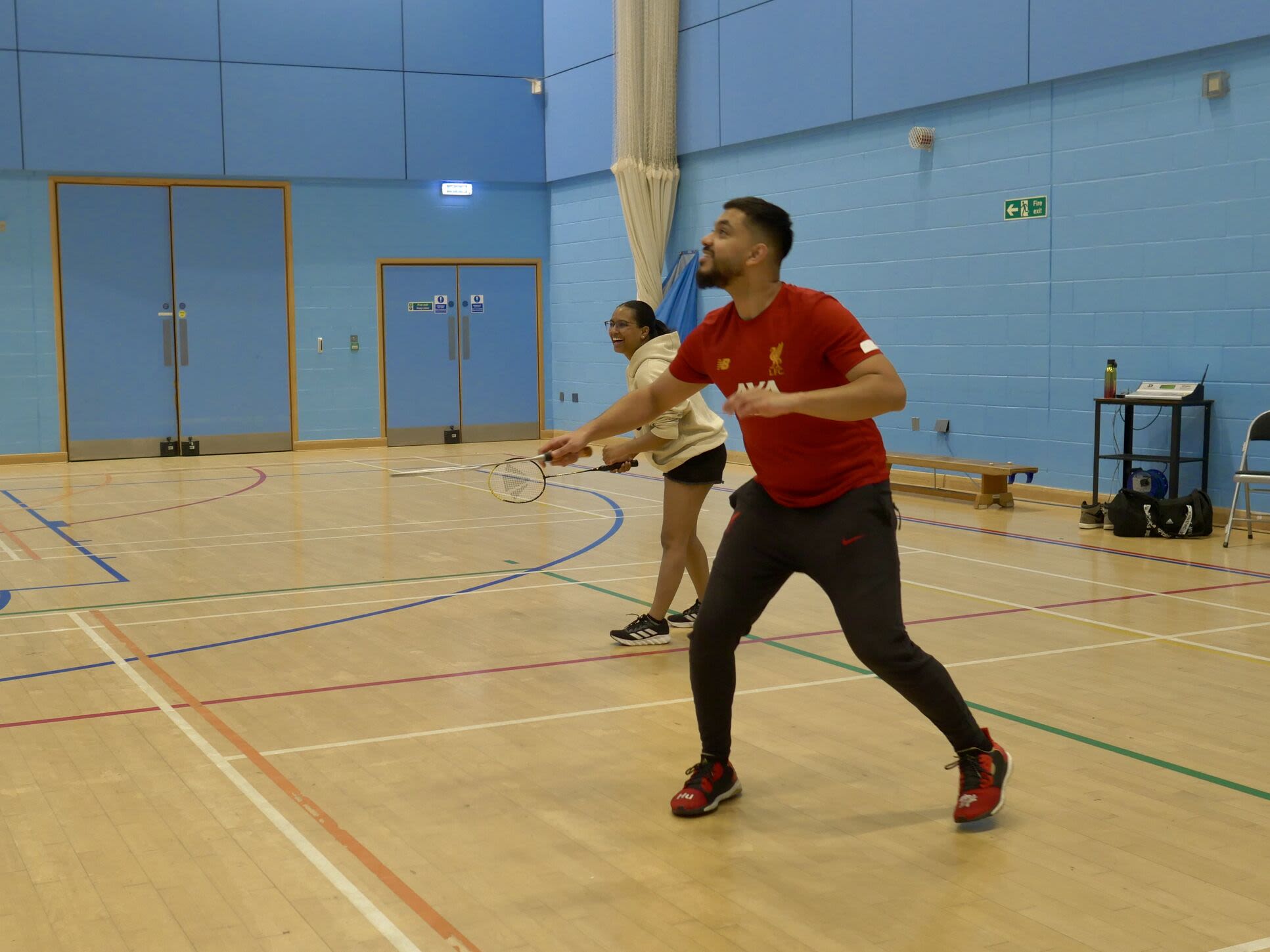 Students play badminton at Surrey Sports Park